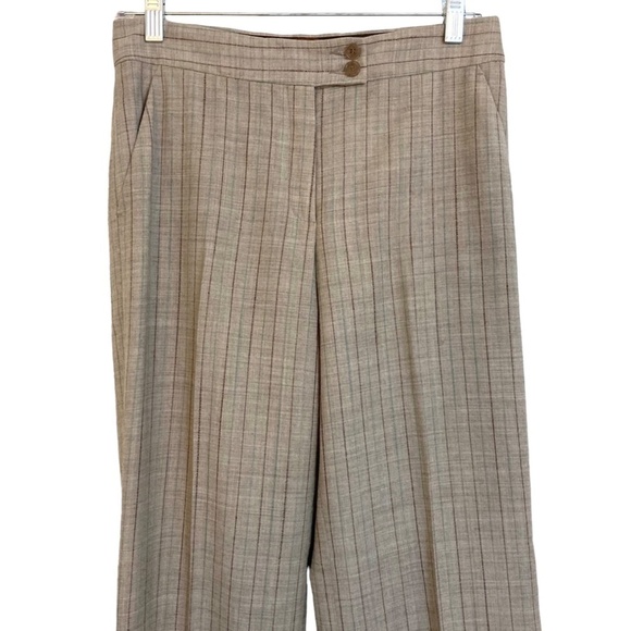ETRO Pinstriped Straight Wide Leg Wool Blend Menswear Trouser Career Pants - Picture 3 of 10